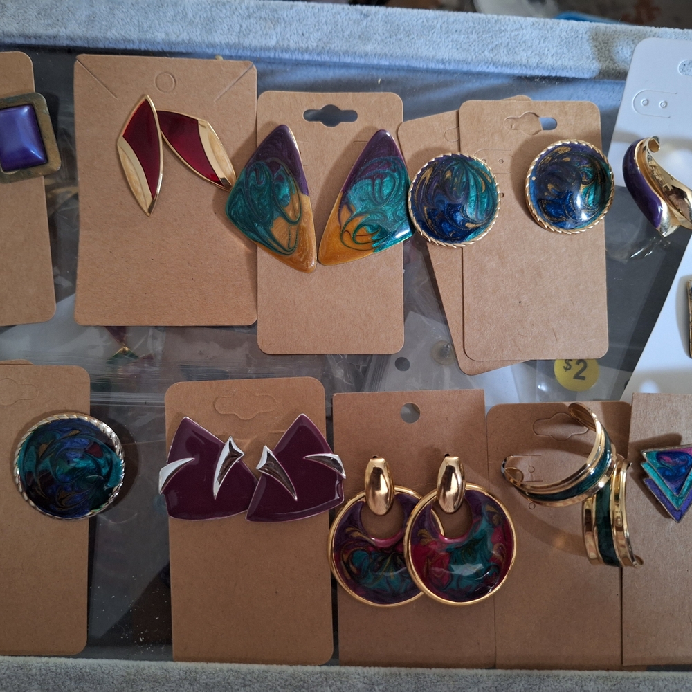 Colorful Abstract Earrings Set
